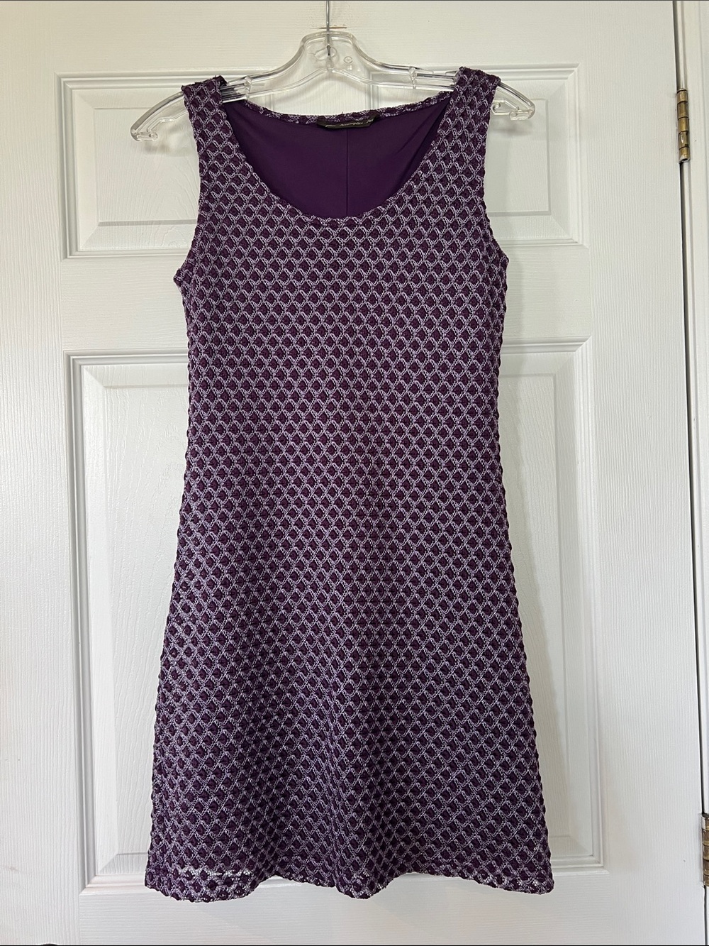 Sleeveless Textured Purple Mini Dress